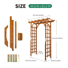 Load image into Gallery viewer, SCENDOR 82.6" High x 63.4'' Wide Wooden Garden Arbor