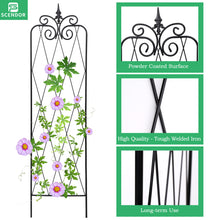 Load image into Gallery viewer, SCENDOR 59inch x15inch Rustproof Metal Vine Trellises A (150cm) 2Pack