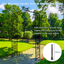 Load image into Gallery viewer, Scendor 47.2" W x 92.5" H Iron Arbor, Black Garden Arch, Trellis Arbor for Various Climbing Plant Growing