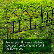 Load image into Gallery viewer, SCENDOR Garden Decorative Fences Panel 18"x16" 5 Pack for Flower Bed Edging Rustproof Dog Fencing
