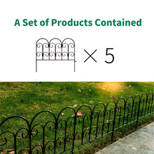 Load image into Gallery viewer, SCENDOR Garden Decorative Fences Panel 18"x16" 5 Pack for Flower Bed Edging Rustproof Dog Fencing
